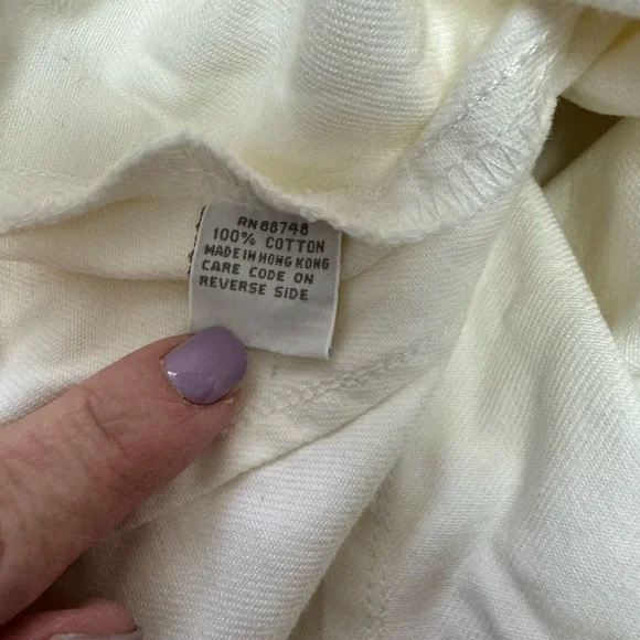 Isabella Byrd Anthropologie Ivory Denim Button Up Jacket LP - Picture 8 of 10